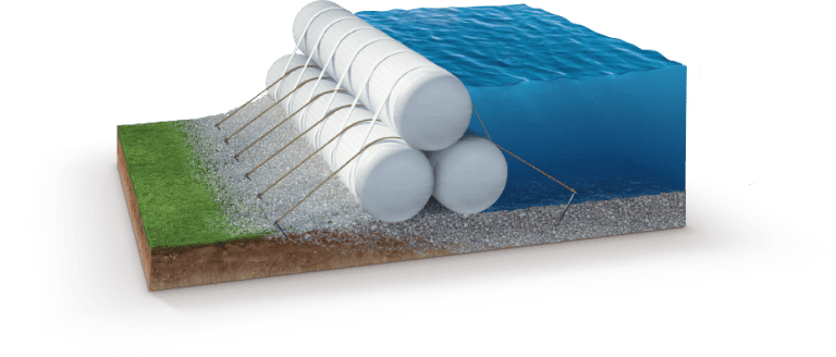 Водоналивная рукавная дамба ВРД в действии