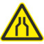 Знак W30 Сужение проезда (пленка 200х200 мм)